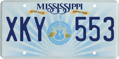 MS license plate XKY553