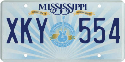 MS license plate XKY554