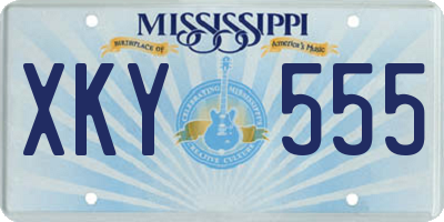 MS license plate XKY555