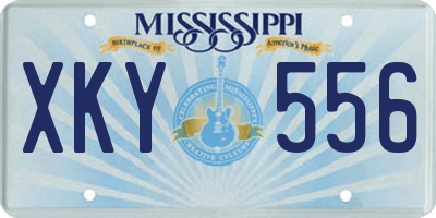 MS license plate XKY556