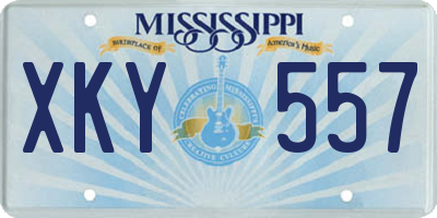 MS license plate XKY557