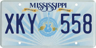 MS license plate XKY558
