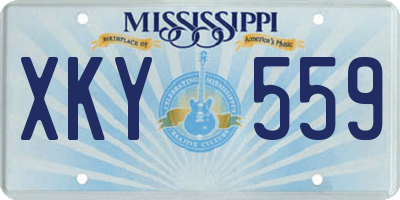 MS license plate XKY559