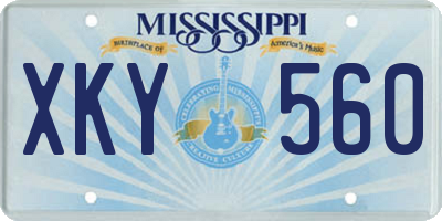 MS license plate XKY560