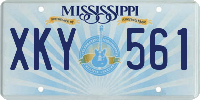 MS license plate XKY561