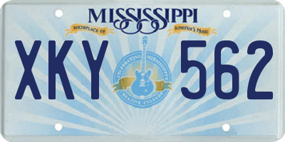 MS license plate XKY562