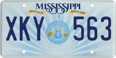 MS license plate XKY563