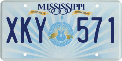 MS license plate XKY571