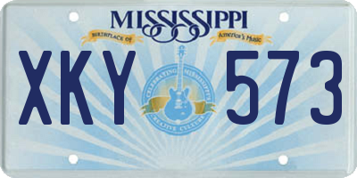 MS license plate XKY573