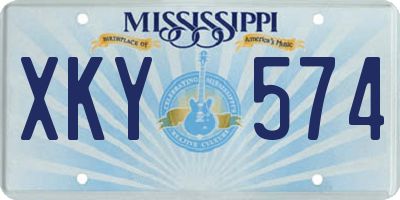 MS license plate XKY574