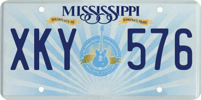 MS license plate XKY576