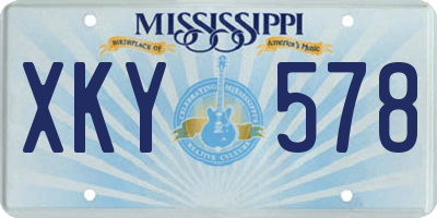 MS license plate XKY578