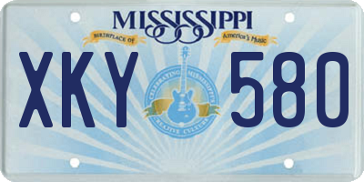 MS license plate XKY580