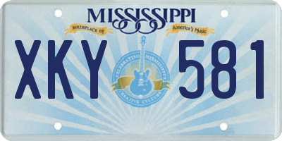 MS license plate XKY581