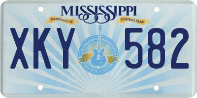 MS license plate XKY582