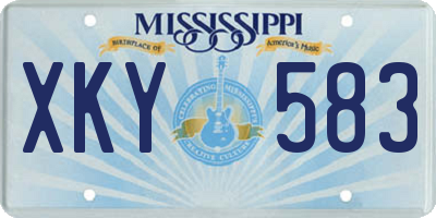 MS license plate XKY583