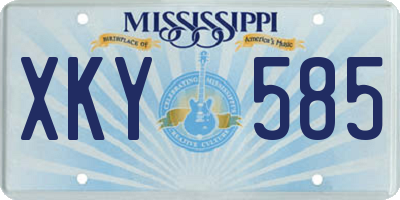 MS license plate XKY585