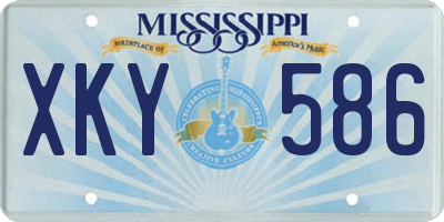 MS license plate XKY586