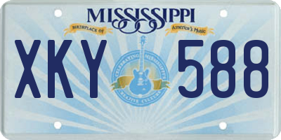 MS license plate XKY588