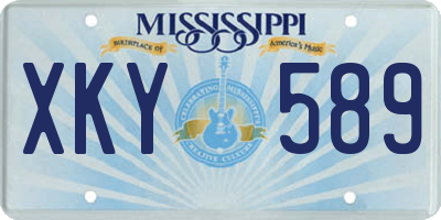 MS license plate XKY589