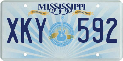 MS license plate XKY592