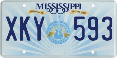 MS license plate XKY593