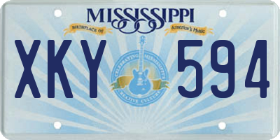 MS license plate XKY594