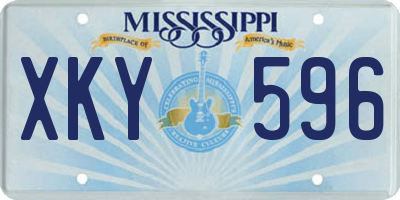 MS license plate XKY596