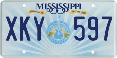 MS license plate XKY597