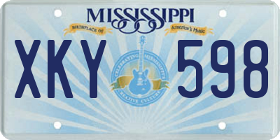 MS license plate XKY598