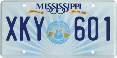 MS license plate XKY601