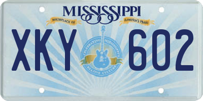 MS license plate XKY602