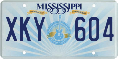 MS license plate XKY604