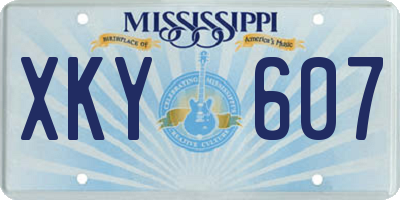 MS license plate XKY607