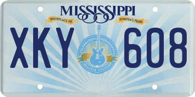 MS license plate XKY608
