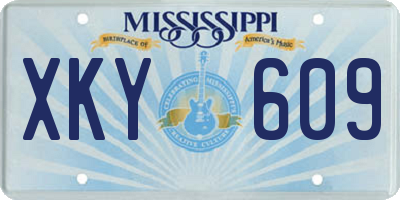MS license plate XKY609
