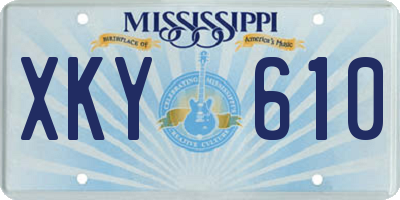 MS license plate XKY610
