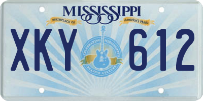 MS license plate XKY612
