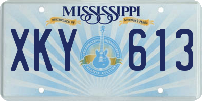 MS license plate XKY613