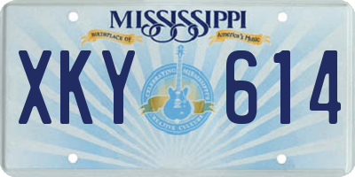 MS license plate XKY614