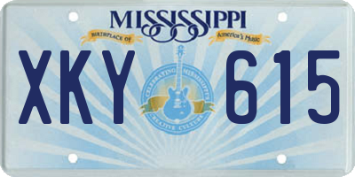 MS license plate XKY615