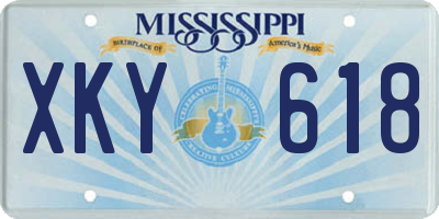 MS license plate XKY618