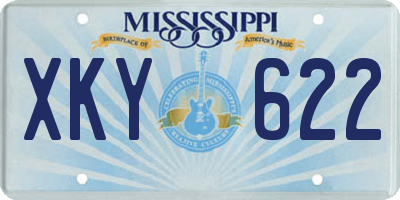 MS license plate XKY622