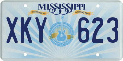 MS license plate XKY623