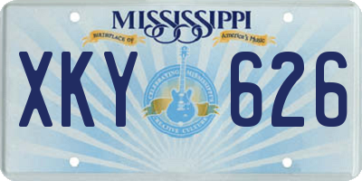 MS license plate XKY626