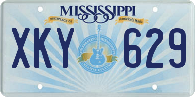 MS license plate XKY629