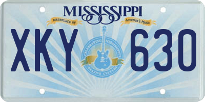 MS license plate XKY630