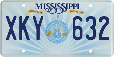 MS license plate XKY632