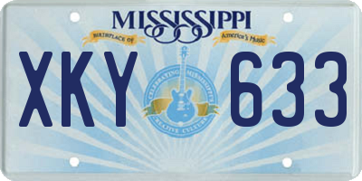 MS license plate XKY633