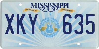 MS license plate XKY635